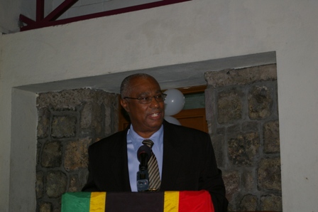 Premier of Nevis, Hon. Joseph Parry speaking at the ceremony